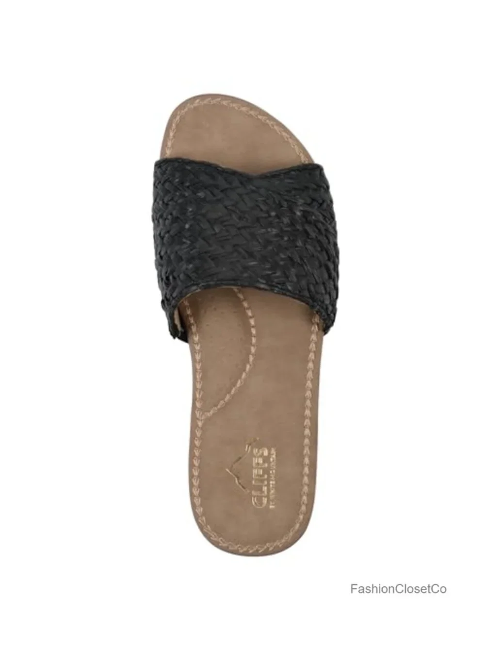 Woven Slide Sandal Cushioned Footbed Women's Flat - Picture 5 of 6